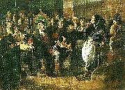 Carl Larsson konug gustaf vasa anklagar peder sunnanvader infor domkapitelet i vasteras oil painting